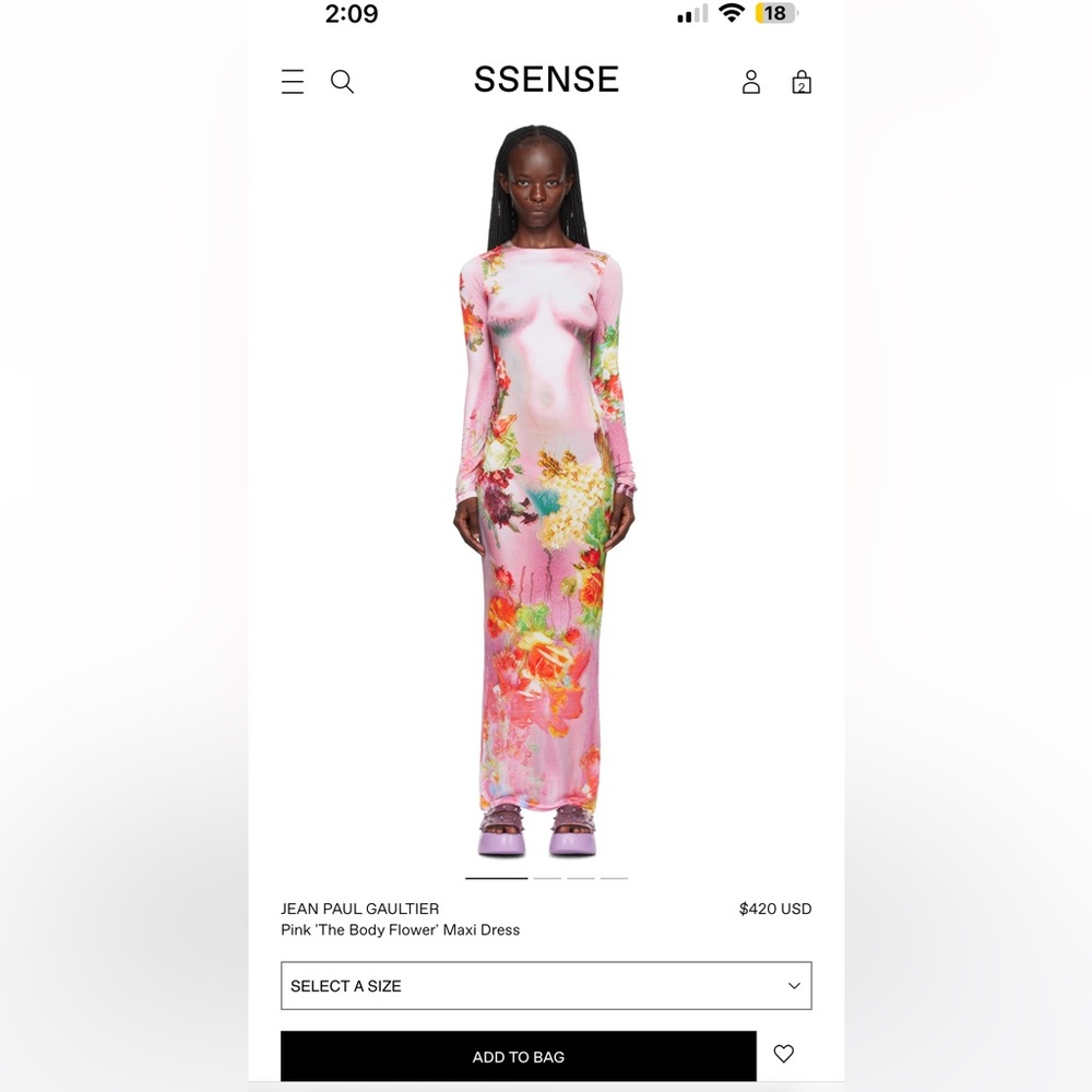 COPY - Jean Paul Gaultier Pink the body flower maxi dress